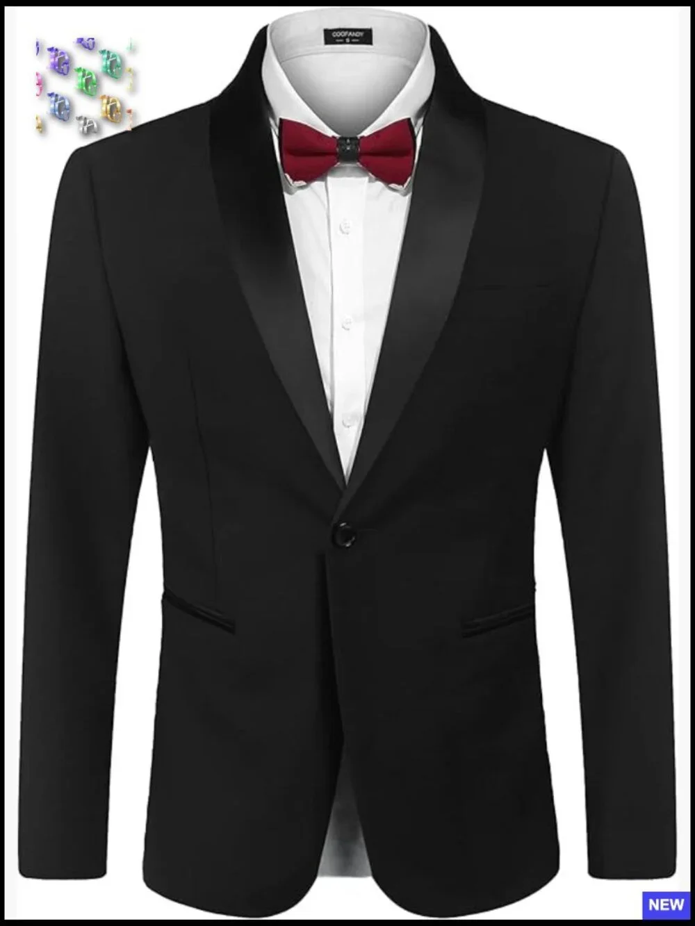 Slim Fit Tuxedo Blazer Classic Shawl Collar Formal Wedding Dinner Party